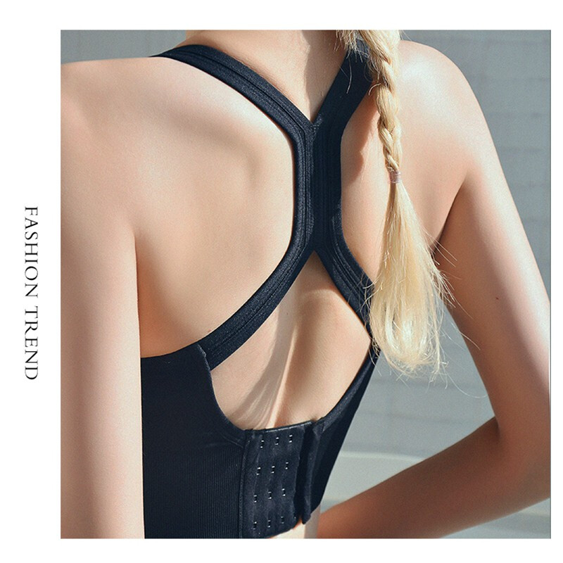 将远行新款运动背心瑜伽健身跑步文胸背心式无钢圈胸衣学生bra 黑色 L (建议115-130斤)