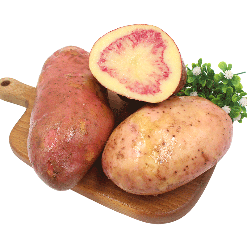 zxc云南七彩土豆 红皮红心花心洋芋 新鲜马铃薯 5斤中果 2.5kg
