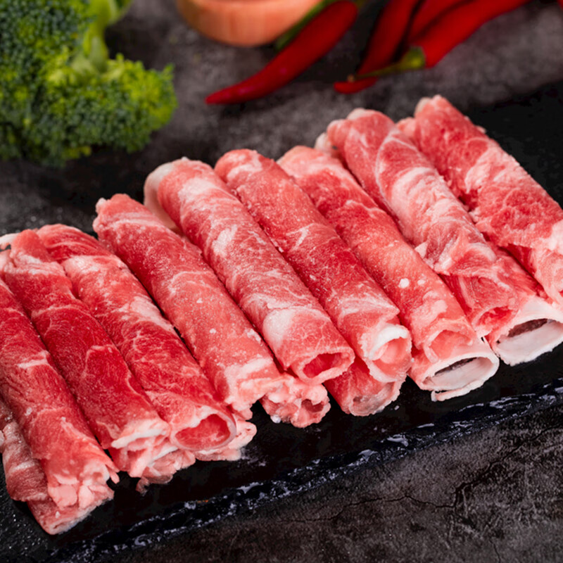 PLUS会员：孜莜 肥牛风味肉卷 500g/盒 国产肥牛肉片肉卷  *5