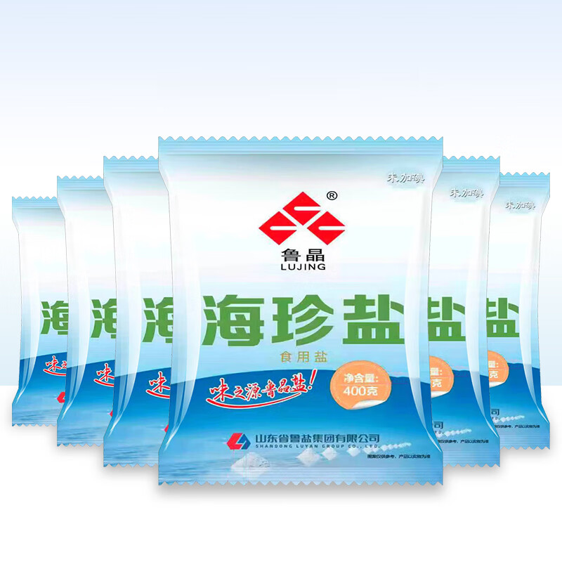鲁晶(lujing)海珍盐无碘海盐400g*6袋未加碘不含抗结剂食用盐