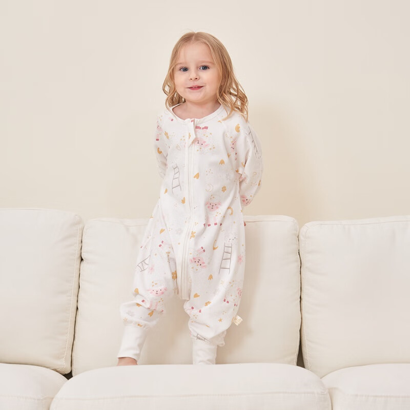 甜蜜礼物分腿睡袋单层新款春夏秋冬季四季款防踢被幼儿童男女宝宝睡袋 四季22-28度【单层三拉头】绵羊 90码(身高80-95CM)12-24个月