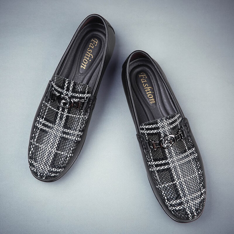 百狄潮牌男鞋秋季新款豆豆鞋男英伦时尚驾车鞋国潮百搭休闲皮鞋男一脚