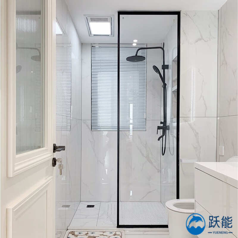 阅霖 极窄淋浴隔断 卫生间隔断半墙浴室淋浴玻璃长虹极窄卫浴不锈