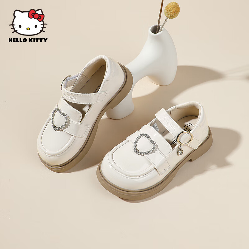 HELLOKITTY童鞋女童小皮鞋漆面百搭儿童英伦风公主鞋时尚单鞋7811米色27怎么样,好用不?