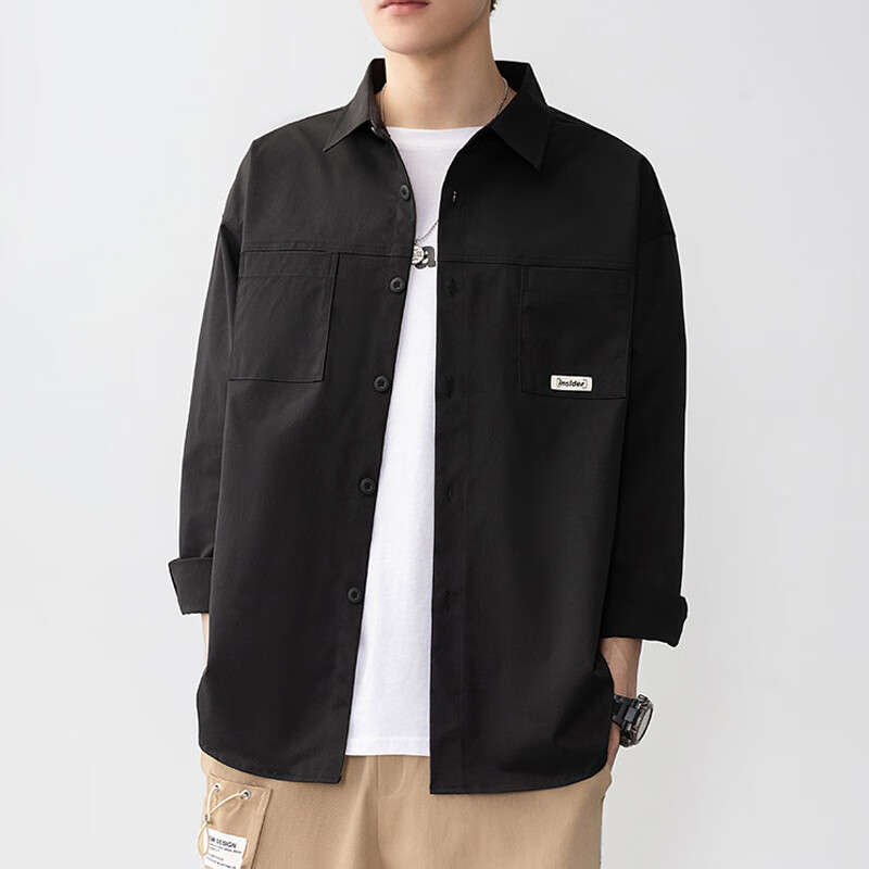 思慕登衣多穿衬衫男长袖男款潮牌男装时尚青年宽松潮牌日系轻奢休闲上