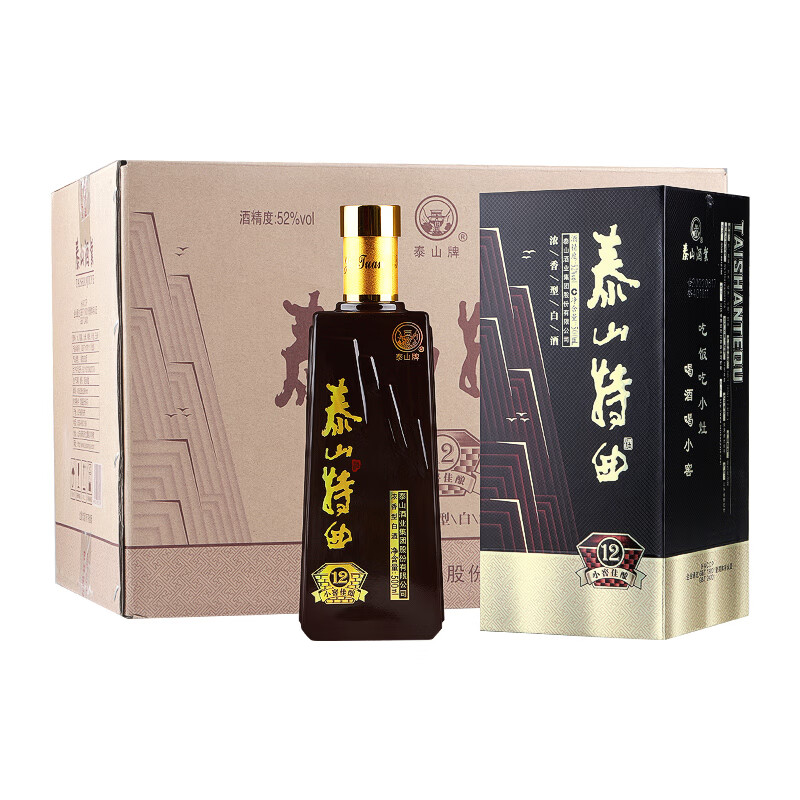 泰山牌泰山特曲 浓香型白酒 小窖佳酿12 52度 整箱500ml*6瓶