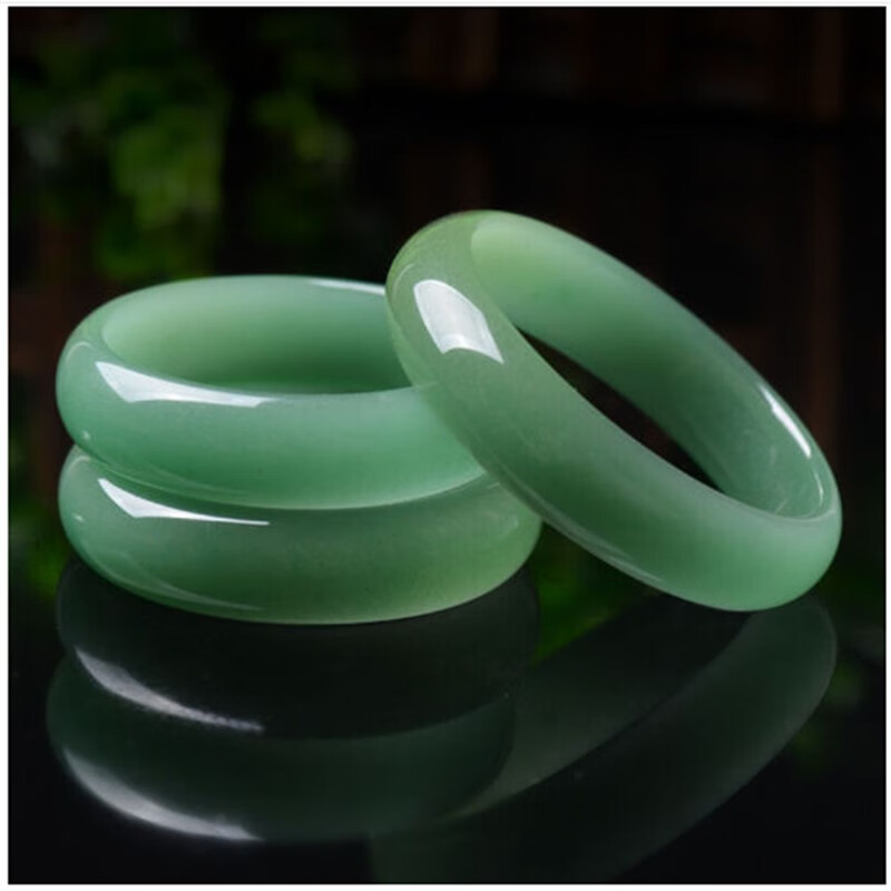 侨沁【情人节礼物】东陵玉手镯翠绿玉手镯翠绿色 玉手镯女 手镯 手镯
