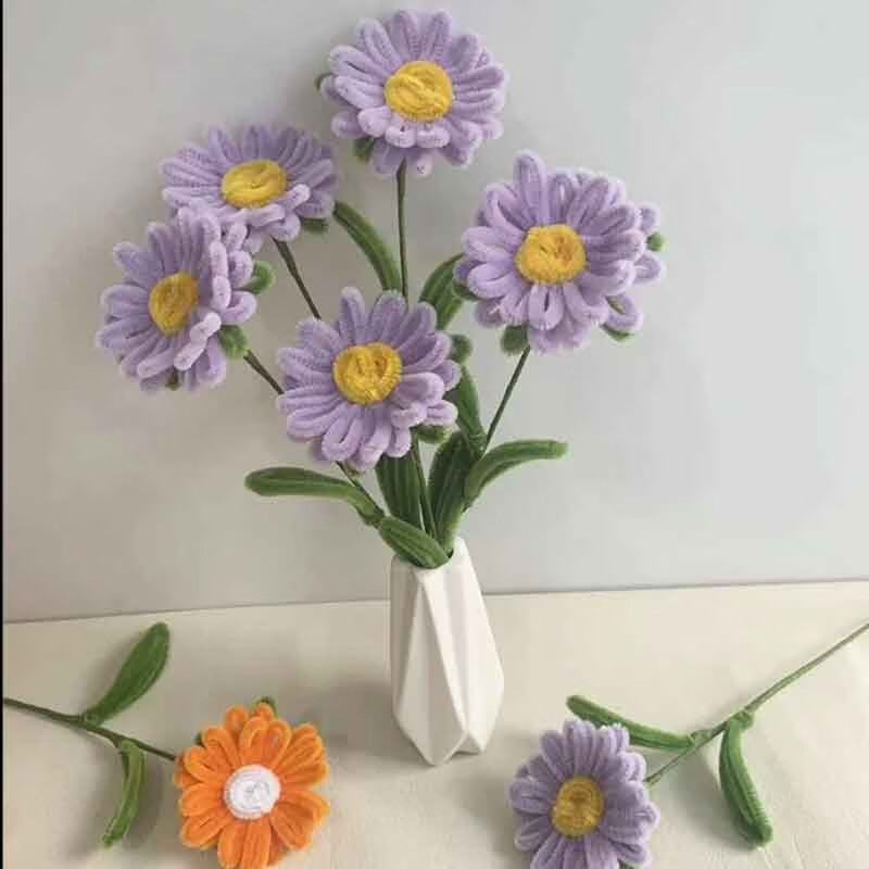 右客加密扭扭棒向日葵手工扭扭花成品材料包花束马卡龙色小红书礼物