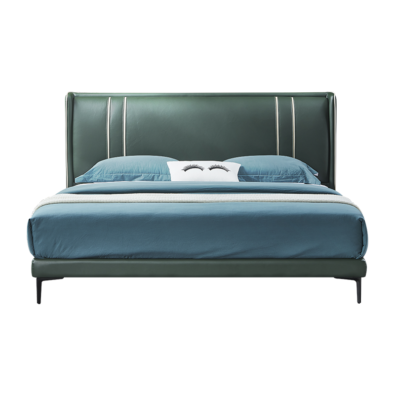 穗宝(SYMBOL)V209皮艺床1.8米单双人床现代简约主卧室软床床架新品 迷雾之森 图片色 1500*1900