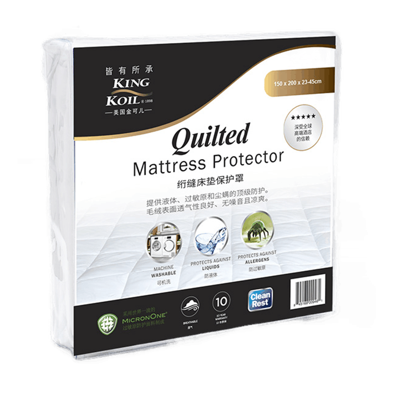 金可儿防虫床护罩 透气防水 防过敏 Quilted夹棉床笠 白色 180*200cm