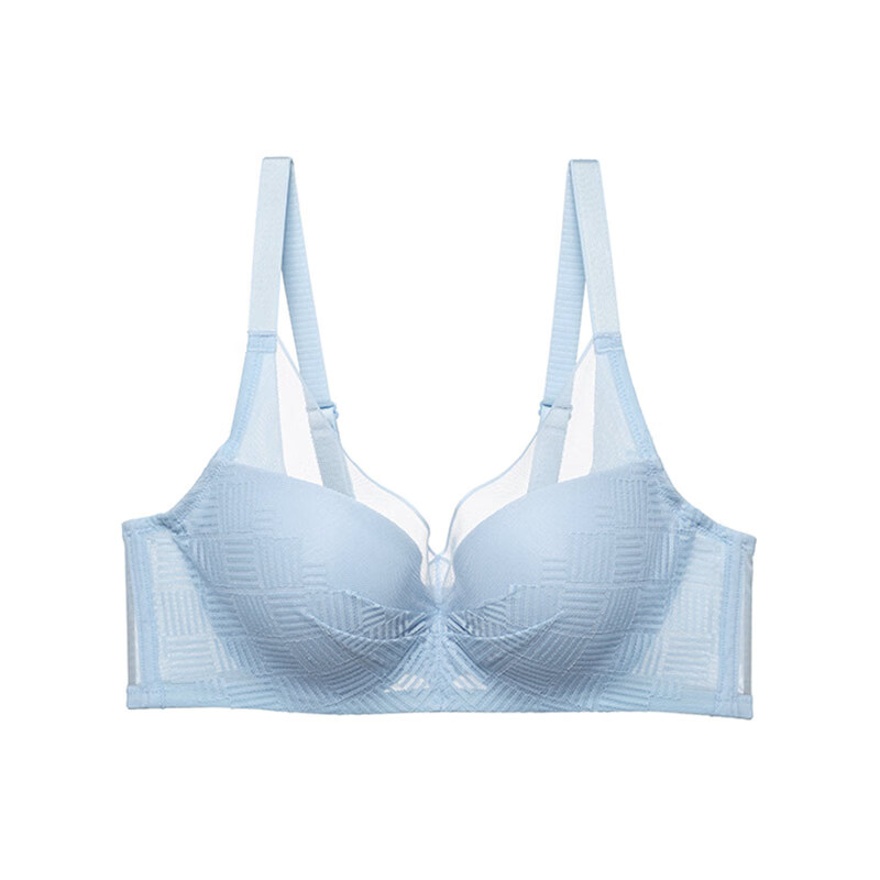 爱慕菱形格3/4软钢托薄杯大罩杯文胸am134552 冰蓝色 70b