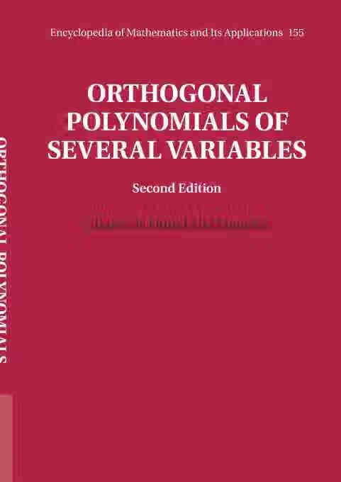 预售 按需印刷orthogonal polynomials of several variables