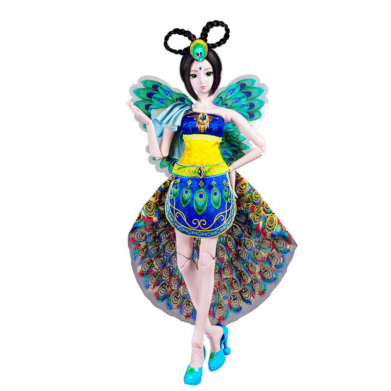 娃娃60cm罗丽仙子关节可动能改装化妆女孩儿童玩具礼盒套装 茉莉(2衣1