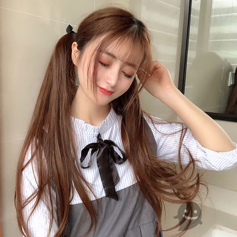 唐妮  jk假发女高双马尾lolita日系绑带式萝莉软妹可爱辫子发饰 【长