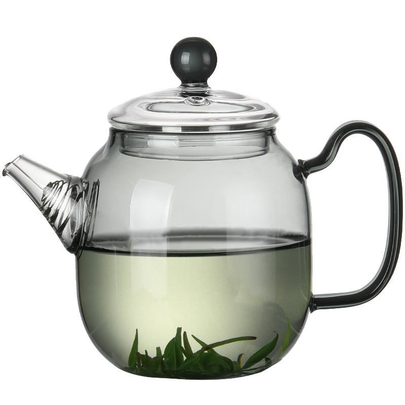 全度（Quandu)玻璃茶壺家用玻璃耐高溫沏煮茶器茶水壺花茶泡茶壺 透明木企鵝壺 530ml