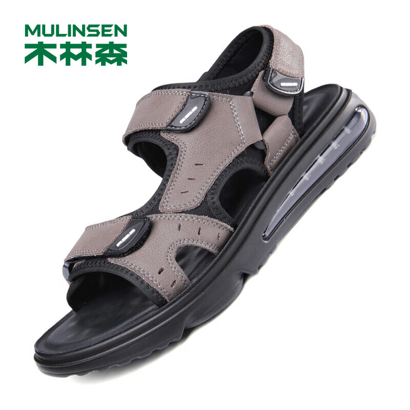 木林森（MULINSEN）凉鞋舒适休闲户外透气软底沙滩鞋 40码 灰色 DT003