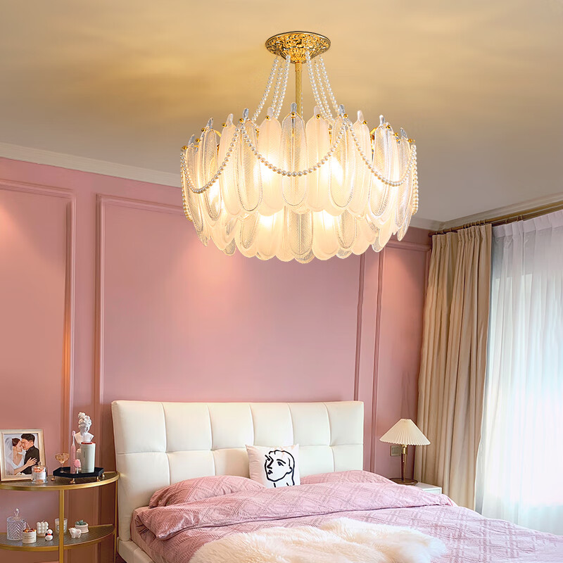帝拿(dinah) 轻奢水晶吊灯美式客厅灯法式奶油风水晶卧室灯现代简约