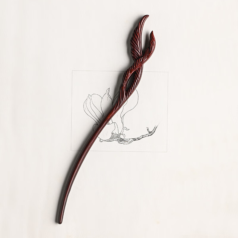 汉服头饰简约旗袍钗子送女友生日七夕情人节礼物表白礼品 寰谛凤翎