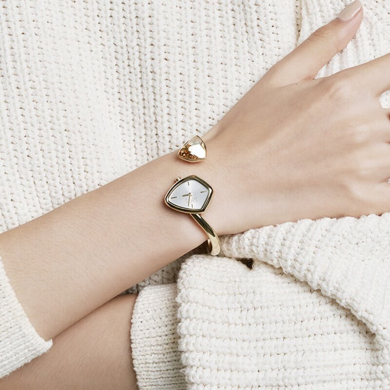 SAGA世家品牌手表女士石英腕表魅影手镯手表轻奢生日礼物送老婆送女友 吻痕玫瑰S码