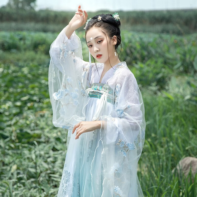 卡辑汉服女仙气古装齐腰原创齐胸襦裙成人古风女生六米学生 剪秋罗3米