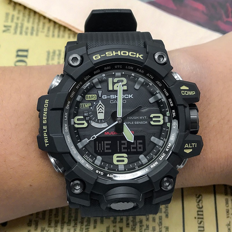 卡西欧g-shock 光能电波登山男防水手表大泥王 gwg-1000-1apr 日本