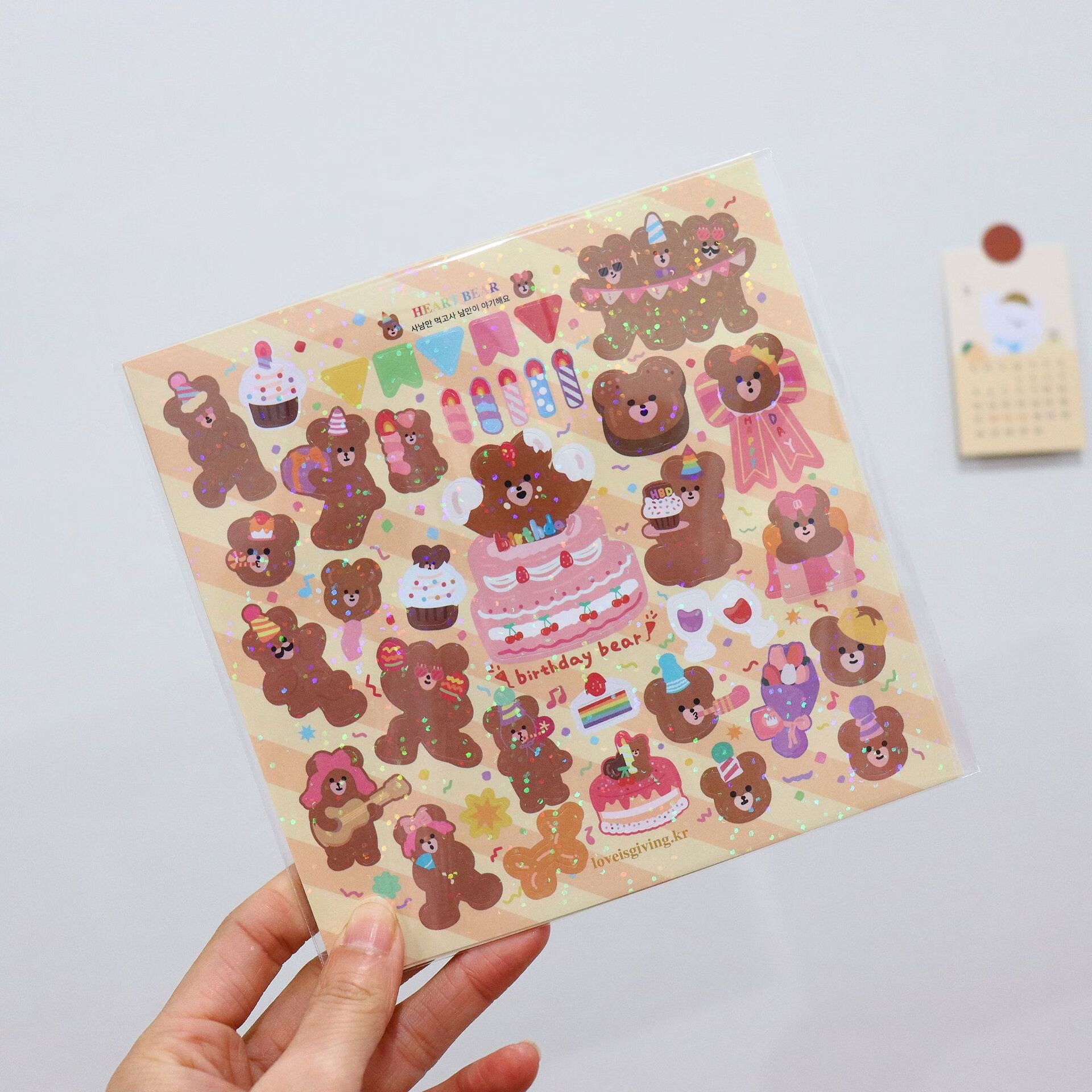 镭射小熊ins贴纸手帐拼贴装饰素材可爱童话丝带手帐拼贴贴画 婚礼小熊