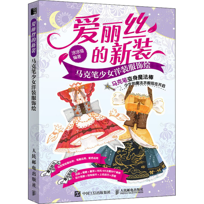 爱丽丝的新装 马克笔少女洋装服饰绘