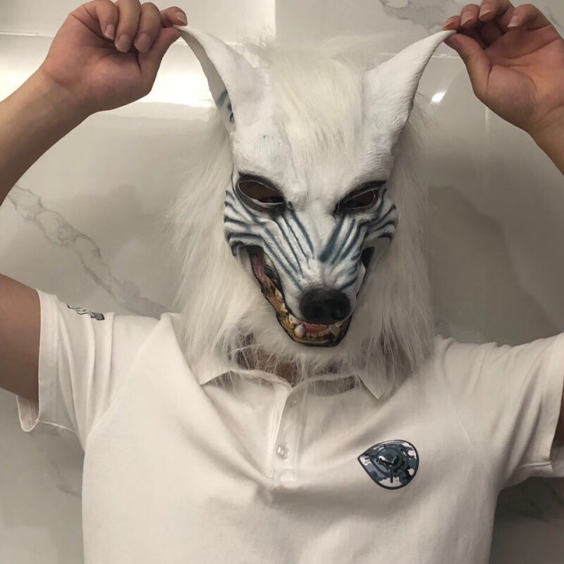【现货直发】圣节恐怖吓人鬼脸狼头套舞台道具儿童狼面具狼头套装创意