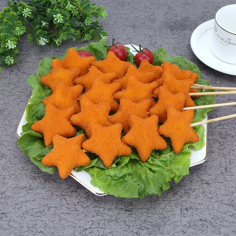幸运星鸡块串五星鸡块串油炸食材半成品鸡肉烧烤小吃店美味家庭40串