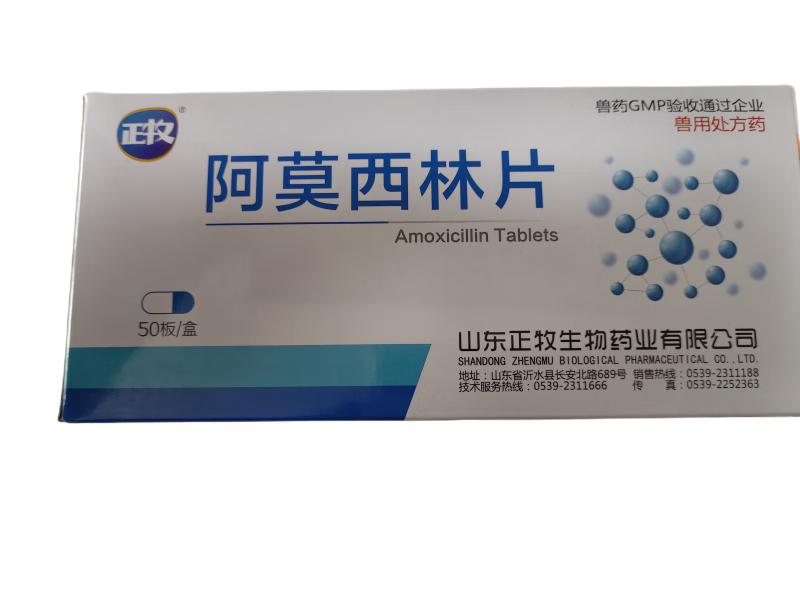 勋狸粑兽用阿莫西林片鸡鸭鹅猪牛羊禽药兽药 5板装