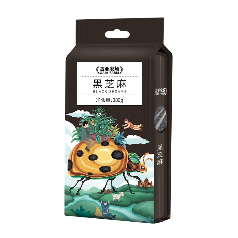 蓋亞農(nóng)場(chǎng)(Gaia Farm) 黑芝麻380g 生黑芝麻 打芝麻糊 雜糧粗糧 大米伴侶 烘焙輔料 黑芝麻380g*1袋