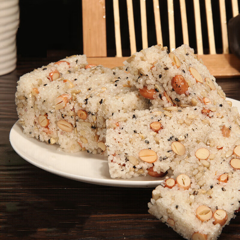 虎钢馋冰糖炒米糖米花糖小米酥糖温州特产传统花生糖休闲零食品 白色