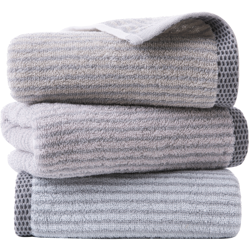 高品质A级纯棉条纹加厚毛巾3条装，值得投资