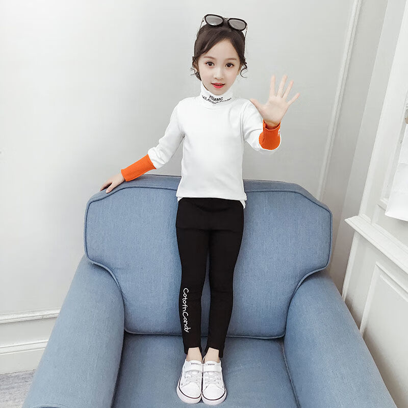 珏珏鸭2-13岁小孩子穿的女童加绒打底衫2020男童上衣童装女童高领打底