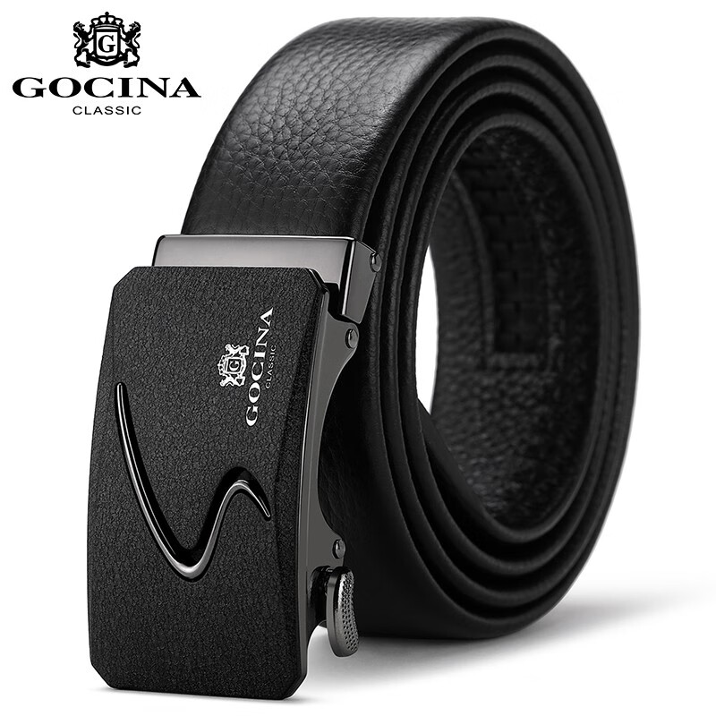 库奇世家(gocina)新潮个性时尚男士皮带头层牛皮 自动
