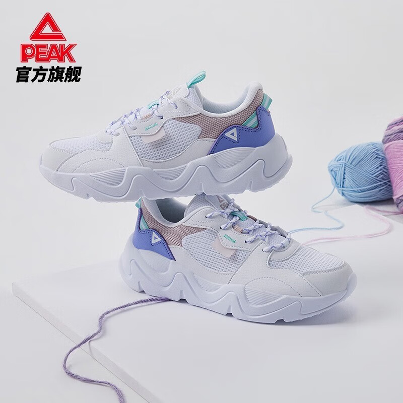匹克(peak)星岩休闲鞋女鞋2024春季新款网面透气复古软弹魔弹百搭舒适
