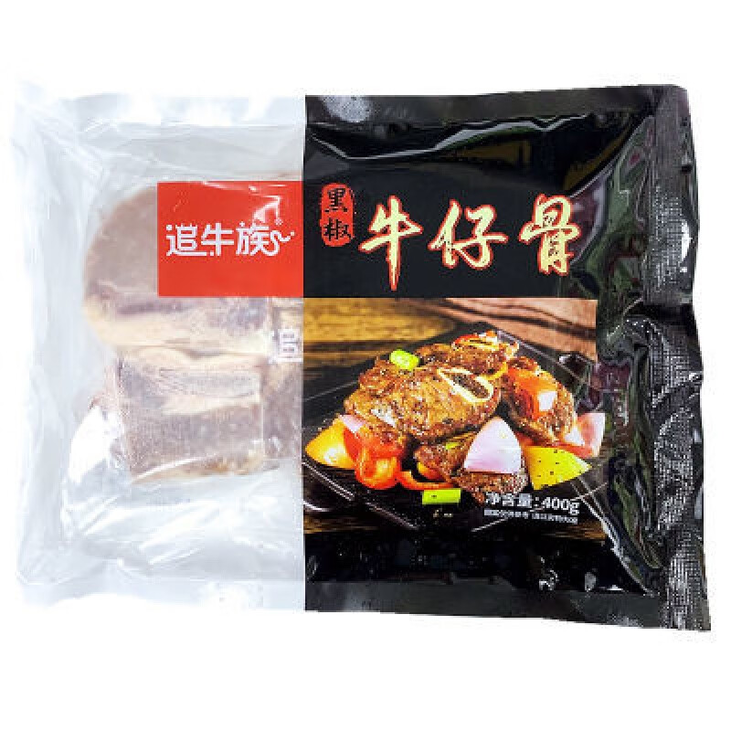 食怀追牛族黑椒牛仔骨400g20包原装牛排冷冻肋排腌制调理食品草饲厚切