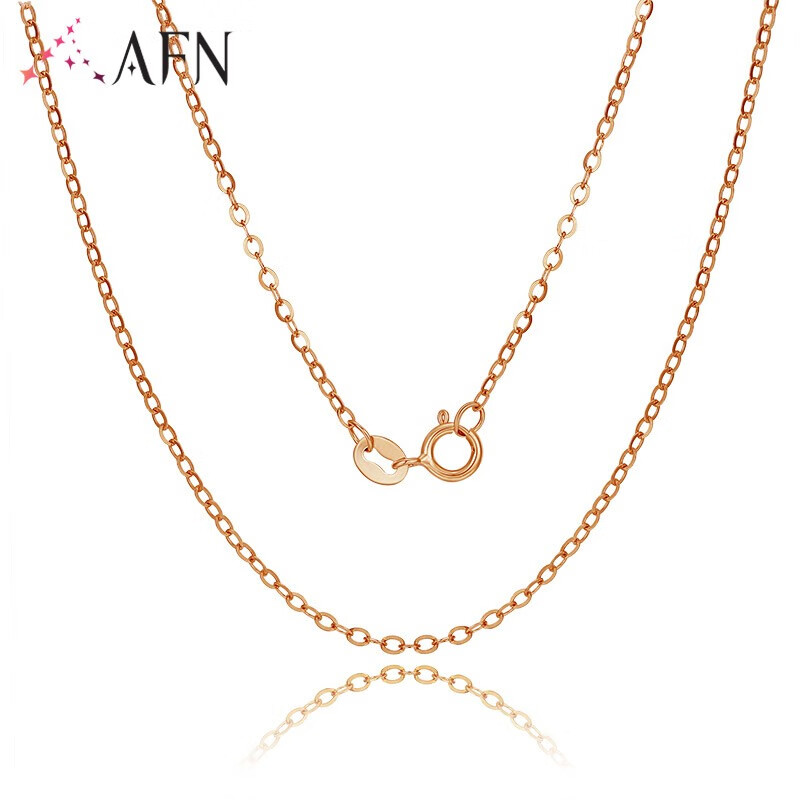 afn珠宝18k金项链正品黄金o字链彩金肖邦链k金玫瑰金锁骨链女士吊坠配