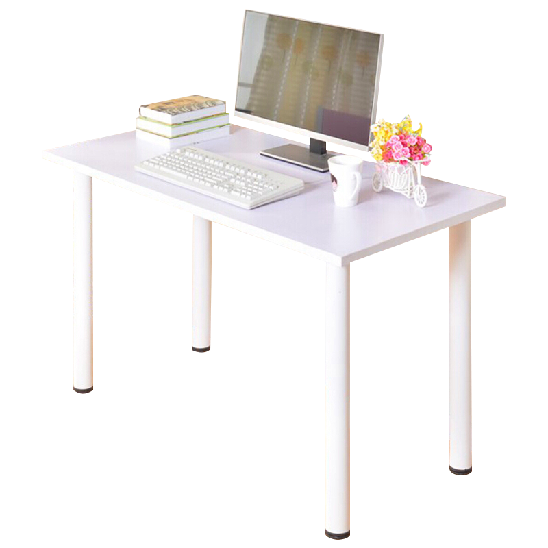 木以成居 电脑桌台式书桌 简易简约家用学习写字桌子120CM加长款 白腿白面LY-1041