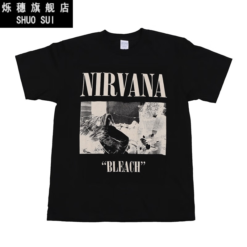 ac/dc摇滚乐队nirvana涅盘乐队beatles美式acdc短袖 黑色 xs
