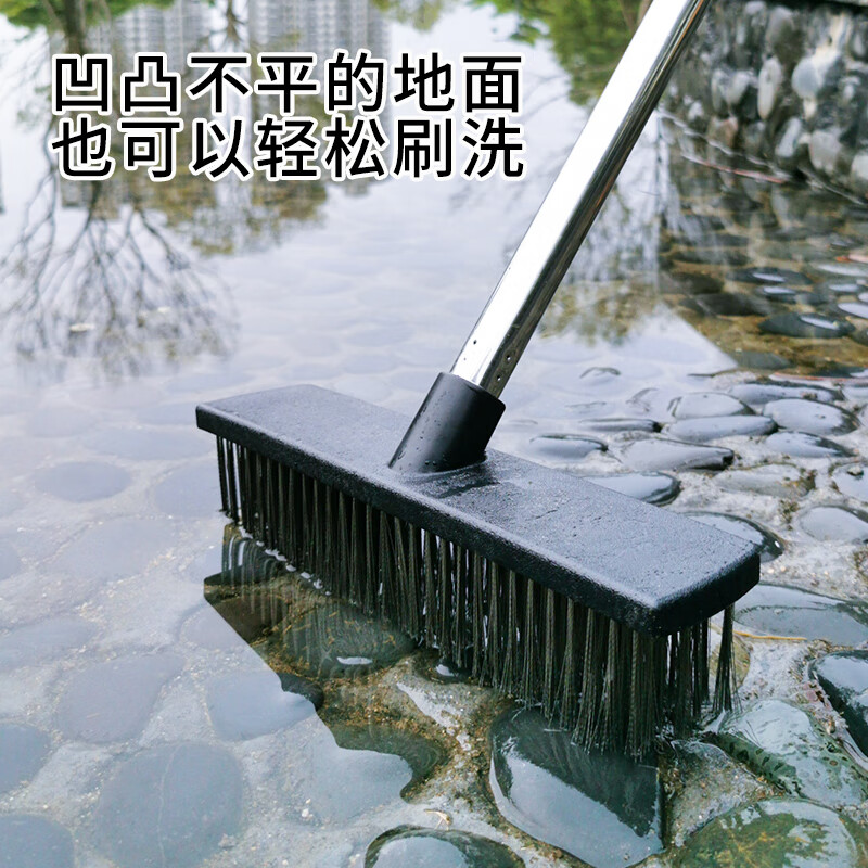 奕清良品浴室地板刷长柄硬毛刷卫生间刷子洗地刷缝隙刷厕所地面瓷砖清洁刷 17CM不锈钢丝刷