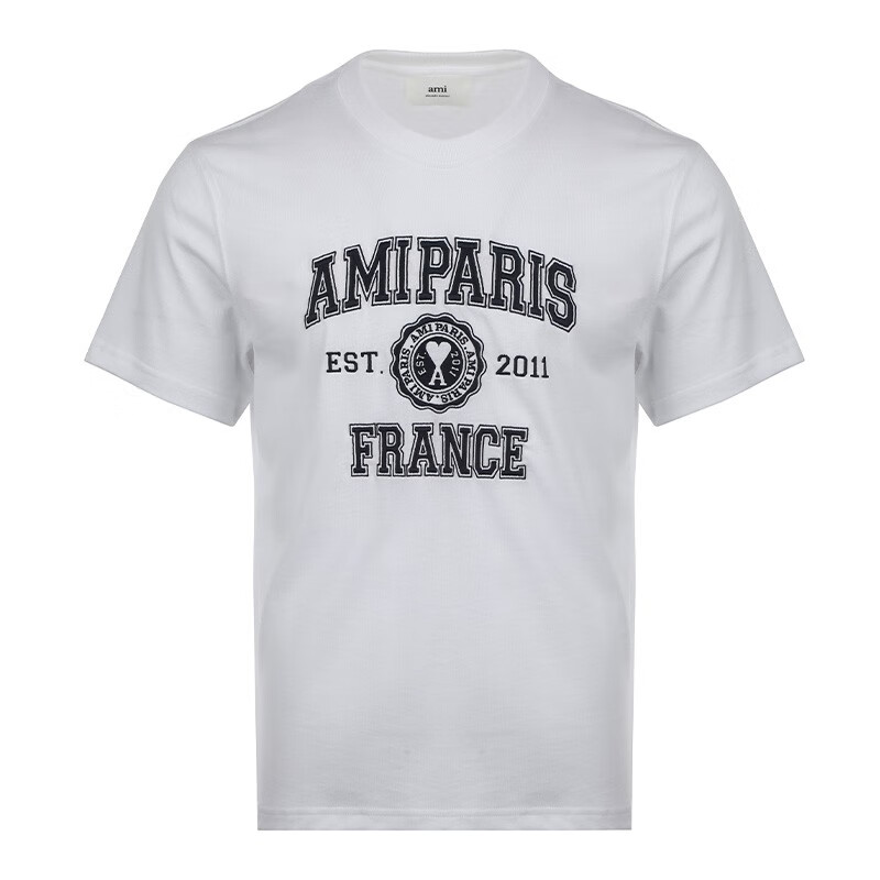 ami alexandre mattiussi男士徽标圆领宽松短袖t恤棉hts008726 白色 l