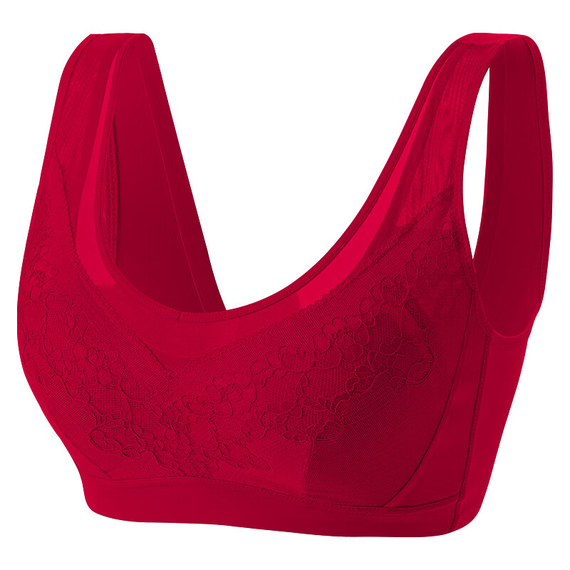 美佳美侬大胸显内衣女无痕美背轻薄款乳胶杯聚拢文胸全罩杯 红色 l
