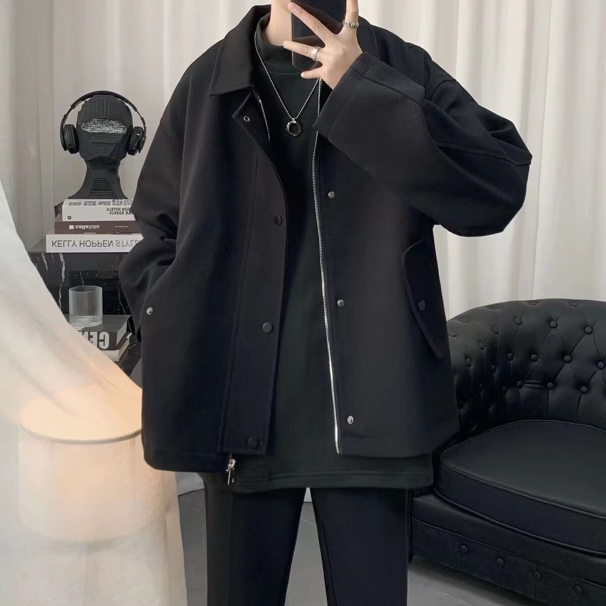 冉同发型师潮装衣服一整套春季新款设计感外套男小众韩风chic痞帅宽松