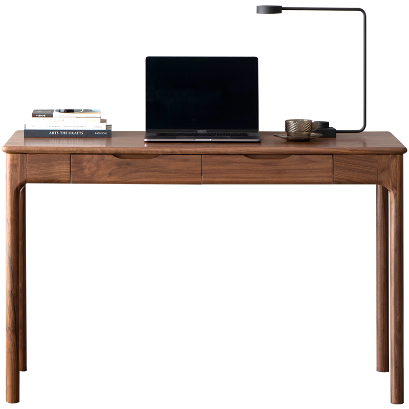 原始原素实木书桌北美黑胡桃木写字桌现代简约书房环保家具1.2米JD-6147