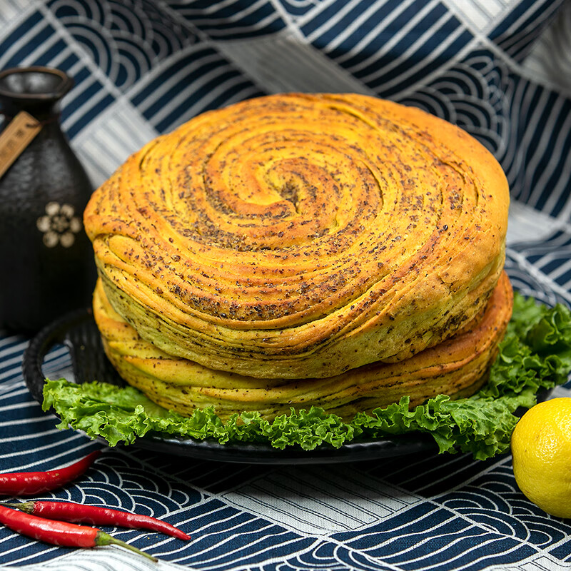 哺食旺甘肃特产馍馍烤花馍手工烤馍花卷平凉锅盔胡麻烤饼早餐饼特色