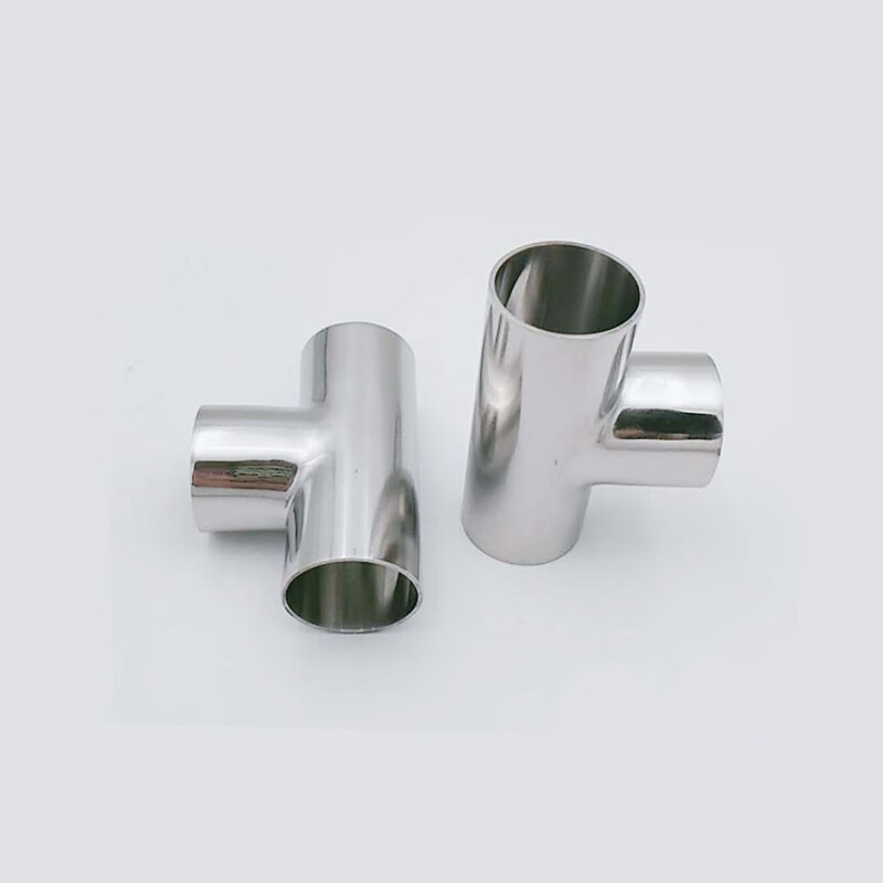 304焊接不锈钢三通 等径t型三通 管接头内外抛光镜面管件 内粗抛19