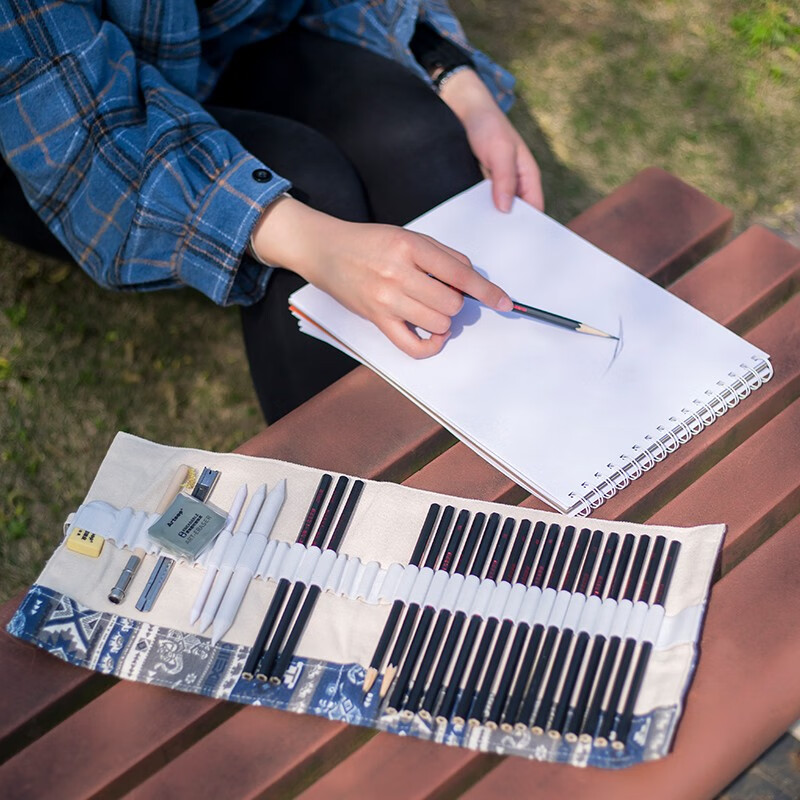 中盛画材(transon)【素描初学者】30件素描套装写生画架画板素描工具