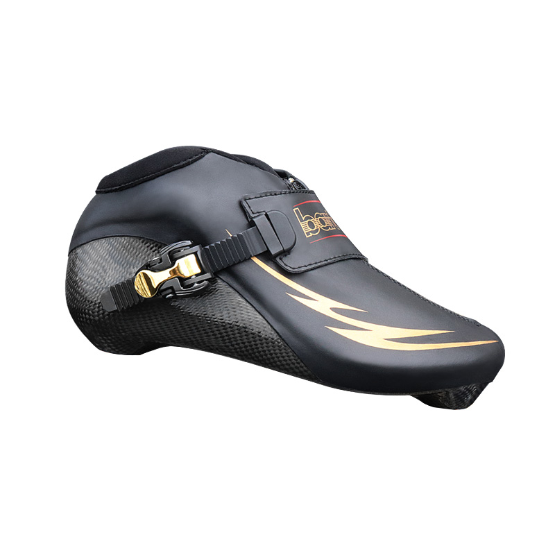 bart 速滑鞋竞速鞋儿童成人专业轮滑鞋面热塑碳纤大轮溜冰鞋面 黑色