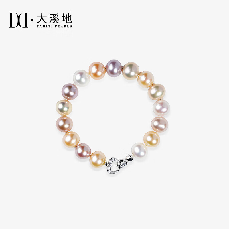 大溪地9-10mm珍珠手链 糖果色淡水珍珠手串 送女友送妈妈